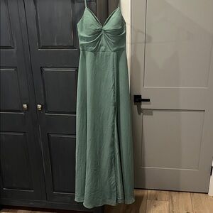 Sage Green Spaghetti Strap Dress